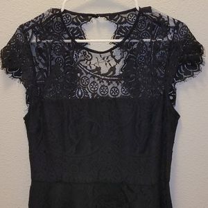Lace Black knee length dress
